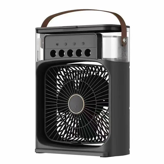 Portable Air Conditioner Fan Mini USB Air Cooler Humidifier Water Mist Spray LED Night Light Desktop Cooling Fan
